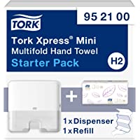 Tork 952100 Kit de inicio mini - 1 x Dispensador + 1 x Recambio de toallas de mano para el sistema de toallas…